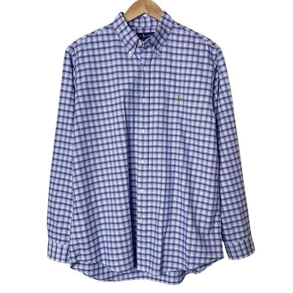 Ralph Lauren Mens Size XL Classic Fit Button Down Shirt Plaid Blue Multicolor - Picture 1 of 10